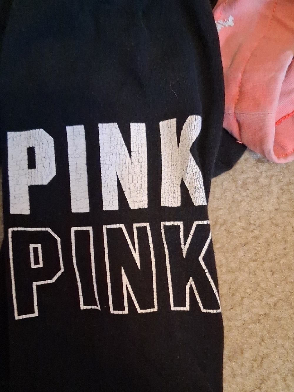 Victoria's Secret PINK Yoga Pants in Black and Coral Pink - Picture 4 of 4